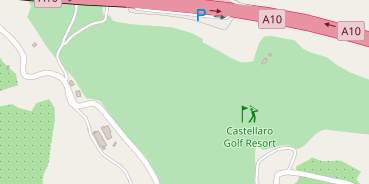 Golfhotel auf Satellitenbild