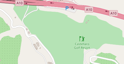 Golfhotel auf Satellitenbild