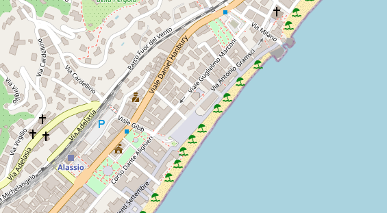 Golfhotel auf Satellitenbild