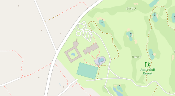 Golfhotel auf Satellitenbild