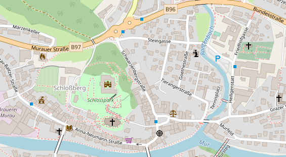 Golfhotel auf Satellitenbild