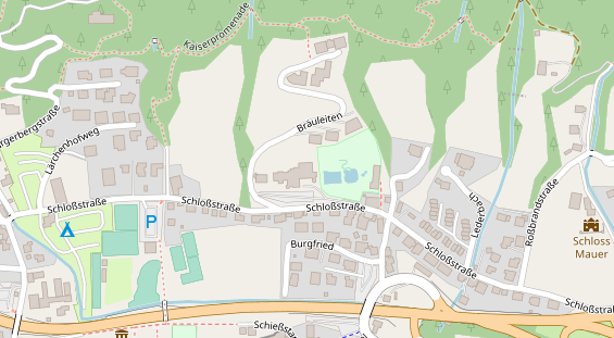 Golfhotel auf Satellitenbild