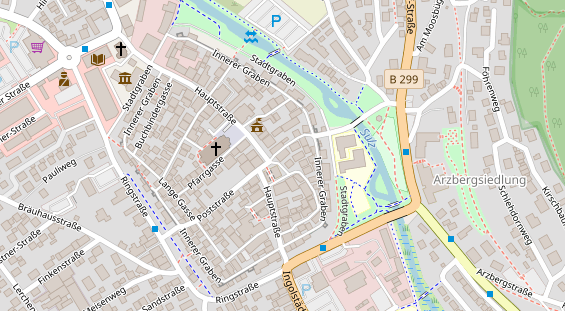 Golfhotel auf Satellitenbild