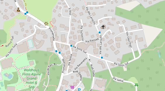 Golfhotel auf Satellitenbild