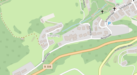 Golfhotel auf Satellitenbild