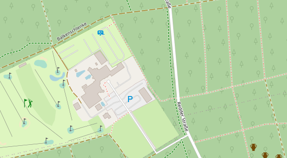 Golfhotel auf Satellitenbild