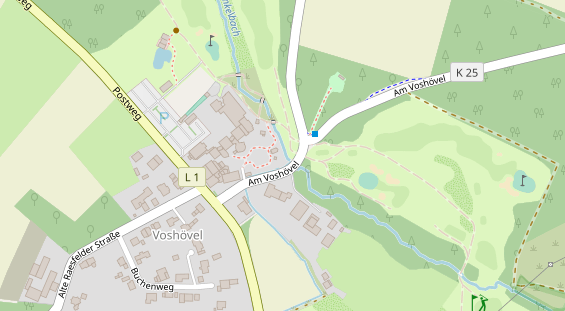 Golfhotel auf Satellitenbild