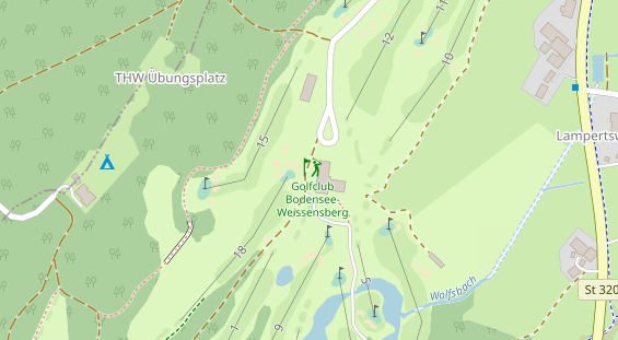 Golfhotel auf Satellitenbild