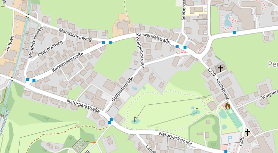 Golfhotel auf Satellitenbild