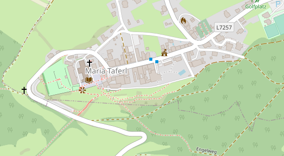 Golfhotel auf Satellitenbild