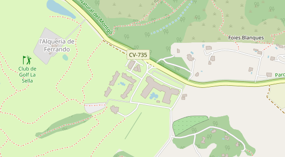 Golfhotel auf Satellitenbild