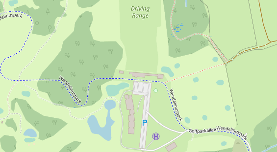 Golfhotel auf Satellitenbild