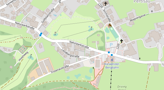 Golfhotel auf Satellitenbild