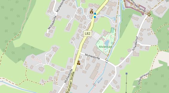 Golfhotel auf Satellitenbild