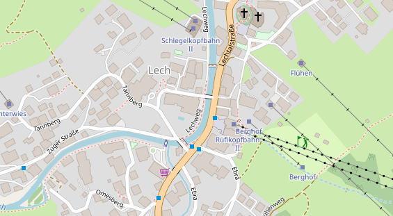 Golfhotel auf Satellitenbild