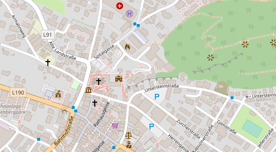 Golfhotel auf Satellitenbild