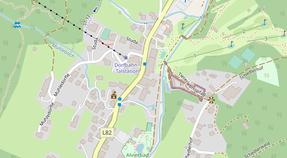 Golfhotel auf Satellitenbild