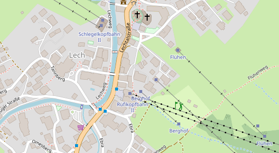 Golfhotel auf Satellitenbild