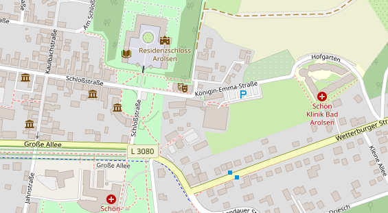 Golfhotel auf Satellitenbild