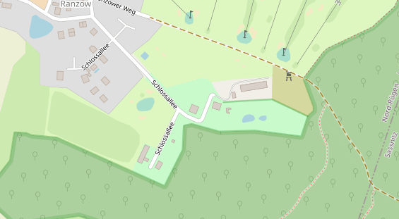 Golfhotel auf Satellitenbild