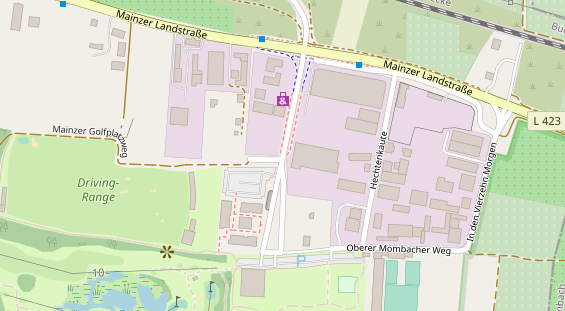 Golfhotel auf Satellitenbild