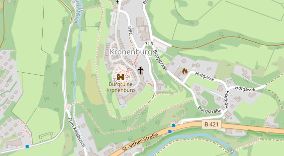 Golfhotel auf Satellitenbild