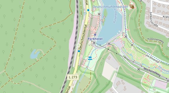 Golfhotel auf Satellitenbild