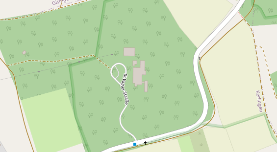 Golfhotel auf Satellitenbild