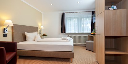 Golfurlaub - Terrasse - Einzelzimmer Stammhaus - Romantik Hotel Johanniter-Kreuz