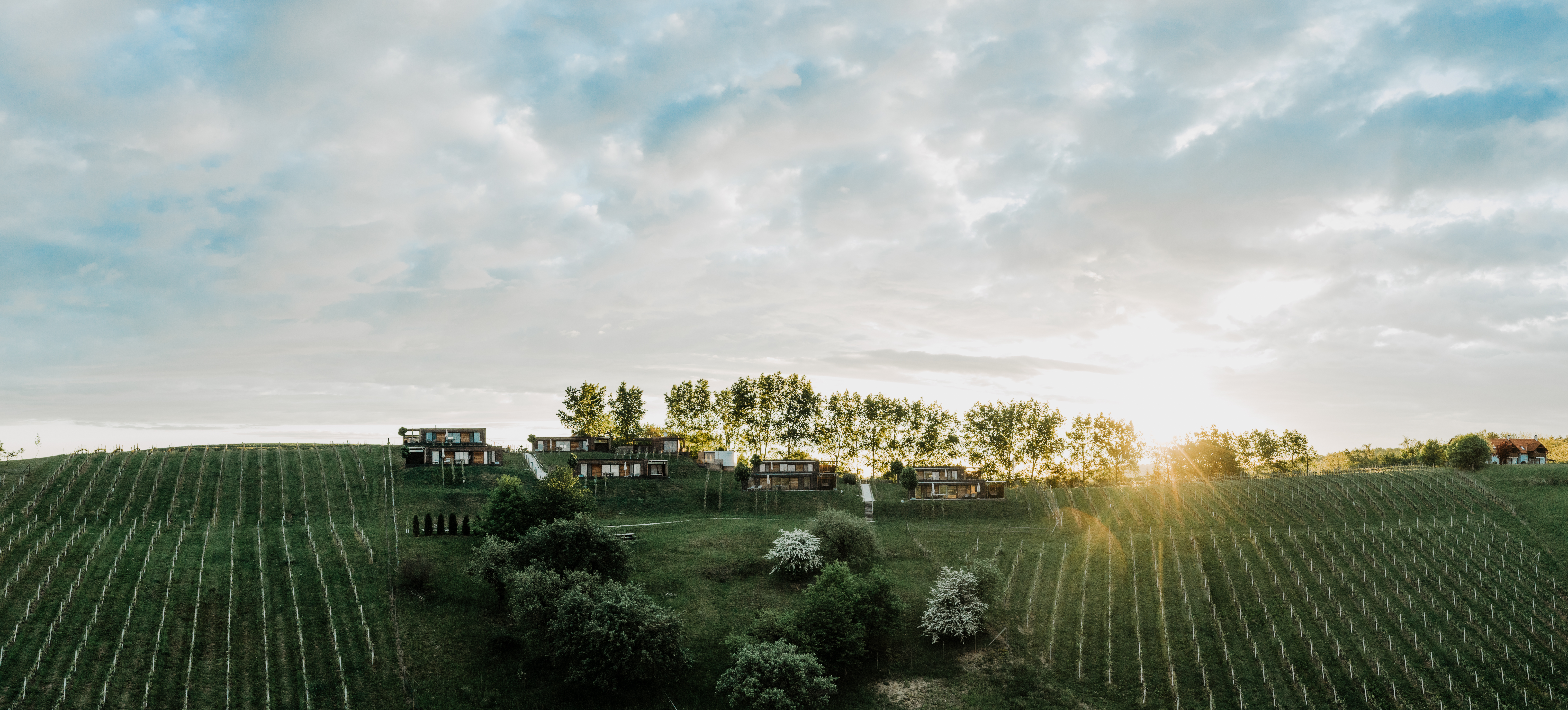 Golfhotel - Golfhotel Steiermark im Weingarten-Resort Unterlamm Loipersdorf: 8 Adults Only Chalets im Sonnenaufgang, private WeinHÄUSER mit Terrasse und viel Privatsphäre – nahe Thermengolf Loipersdorf für entspannte Runden und Genuss danach. - Weingarten-Resort Unterlamm Loipersdorf 