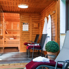 Golfhotel: Finnische Außensauna mit 95°C - AktiVital Hotel 