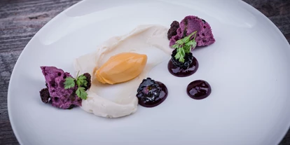 Golfurlaub - Fahrstuhl - Dessertkreation von Küchenchef Achim Hack - Gut Steinbach Hotel Chalets SPA