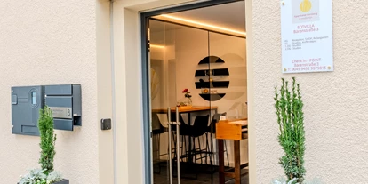Golfurlaub - Sauna - Eingang Rezeption - Aparthotel Parsberg, GreenDesign, 15 serviced Apartments und Suiten