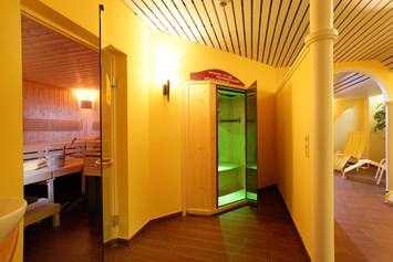 Golfhotel: Saunabereich mit finnischer Sauna, Vitarium, Infrarotkabine, Dampfbad. - Hotel Alpenhof Brixen