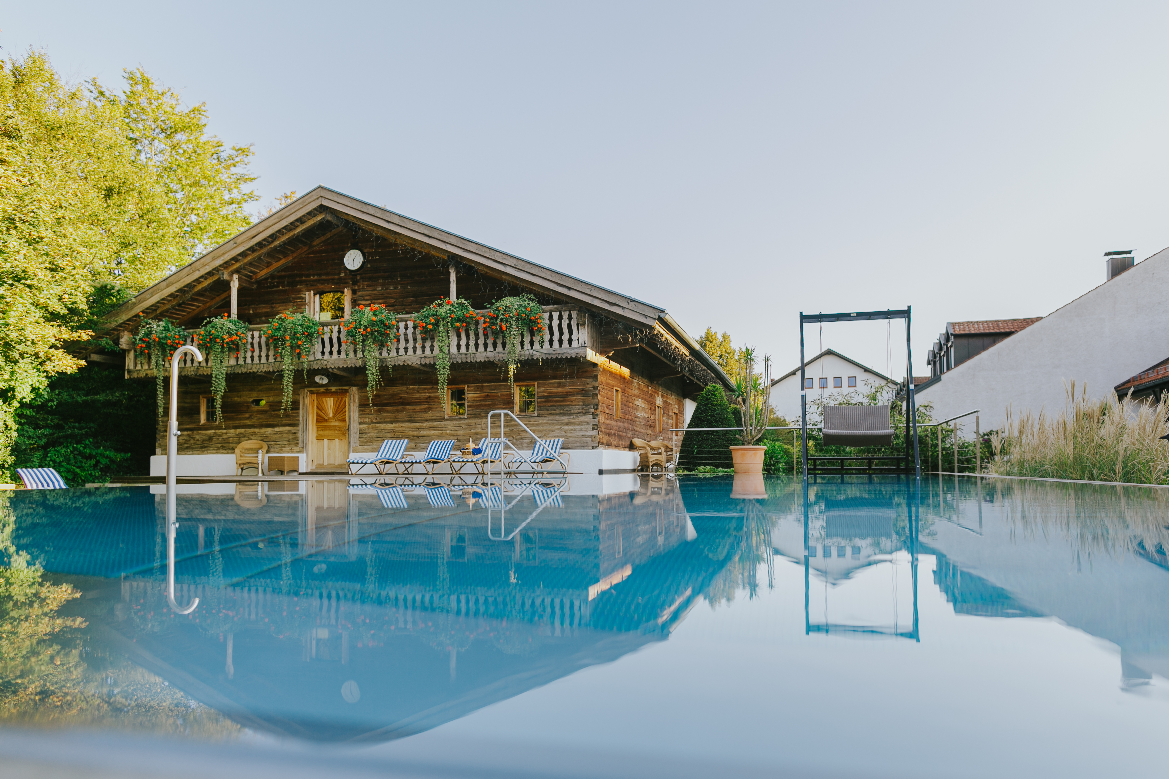 Golfurlaub - Hotel-Schwerpunkt: Golf & Gesundheit - Saunastadl mit Außenpool Hotel Drei Quellen Therme - Hotel Drei Quellen Therme